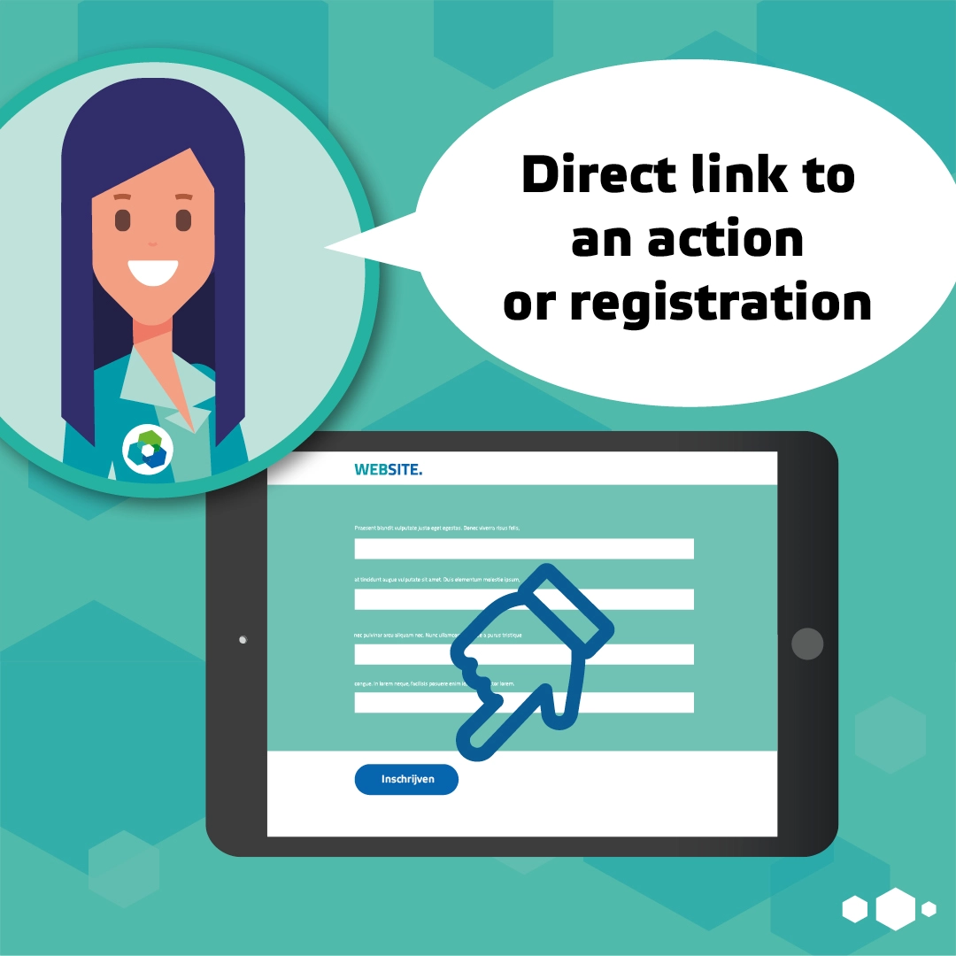 AllesOnline fact: Direct link to an action or registration