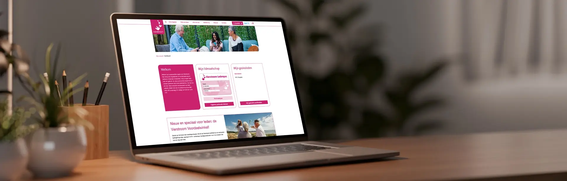 Vierstroom website met klantportaal gemaakt door AllesOnline