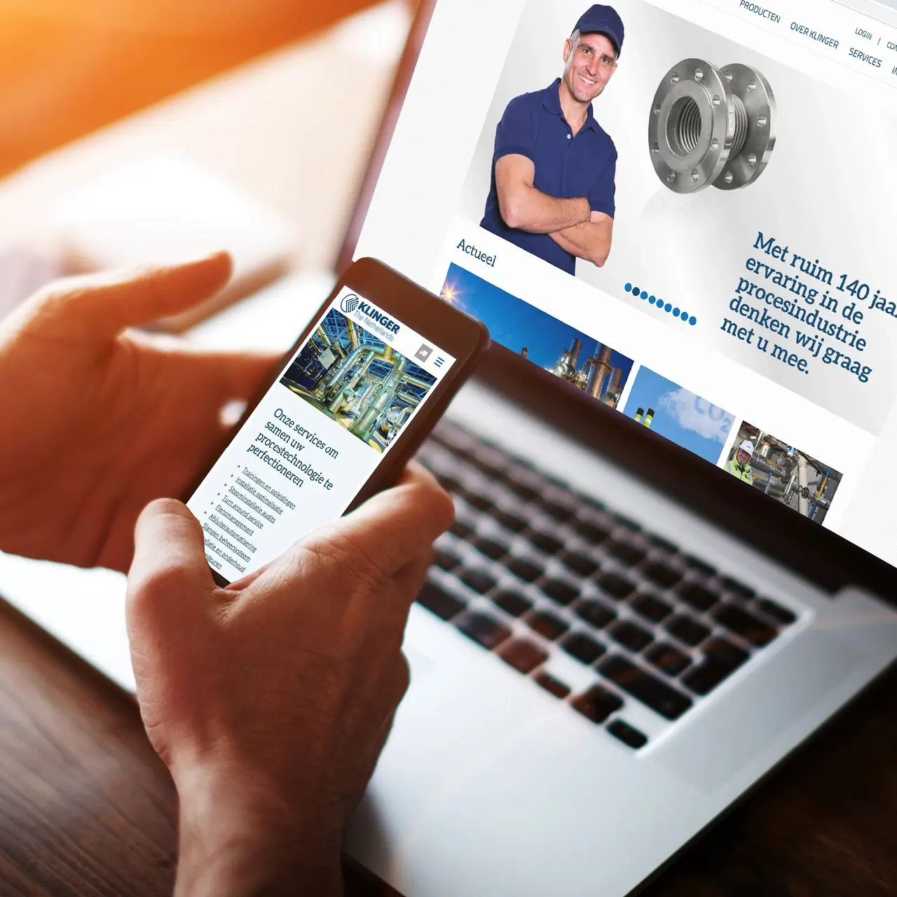 Klinger website, gemaakt door AllesOnline