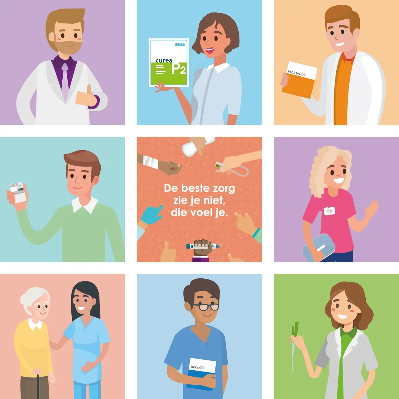 Mosadex Groep illustraties merken, gemaakt door AllesOnline