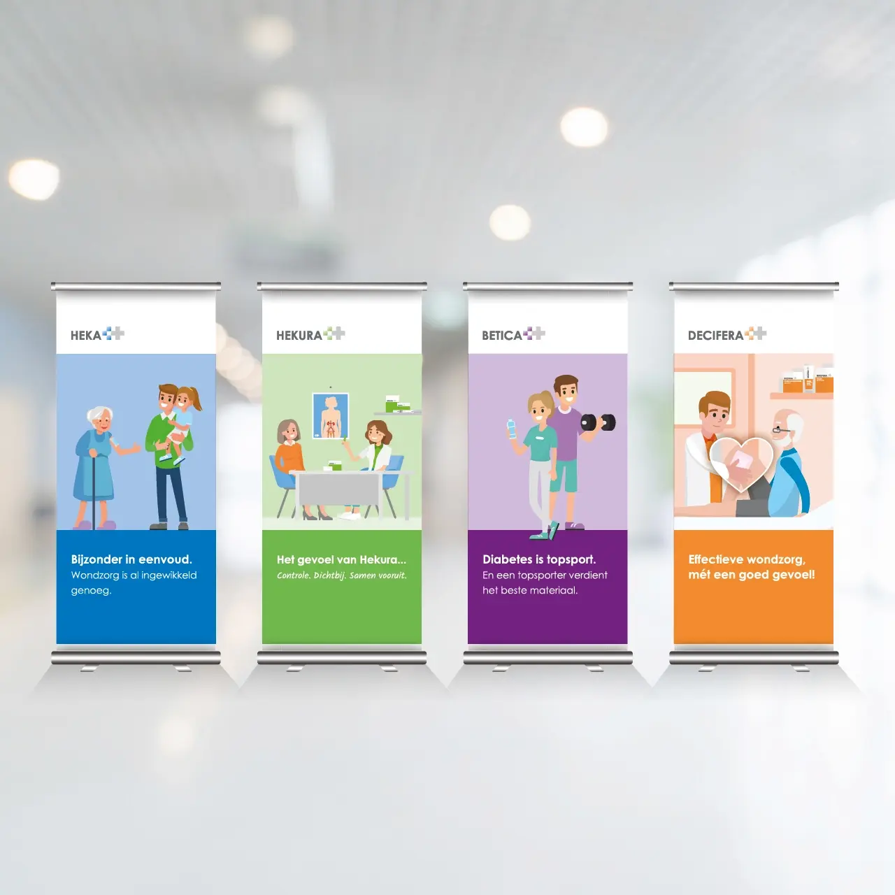 Mosadex Groep roll-up banners, ontworpen door AllesOnline