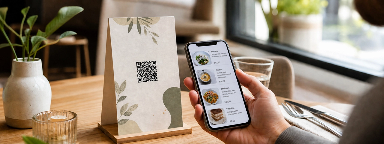 QR code scannen menukaart restaurant