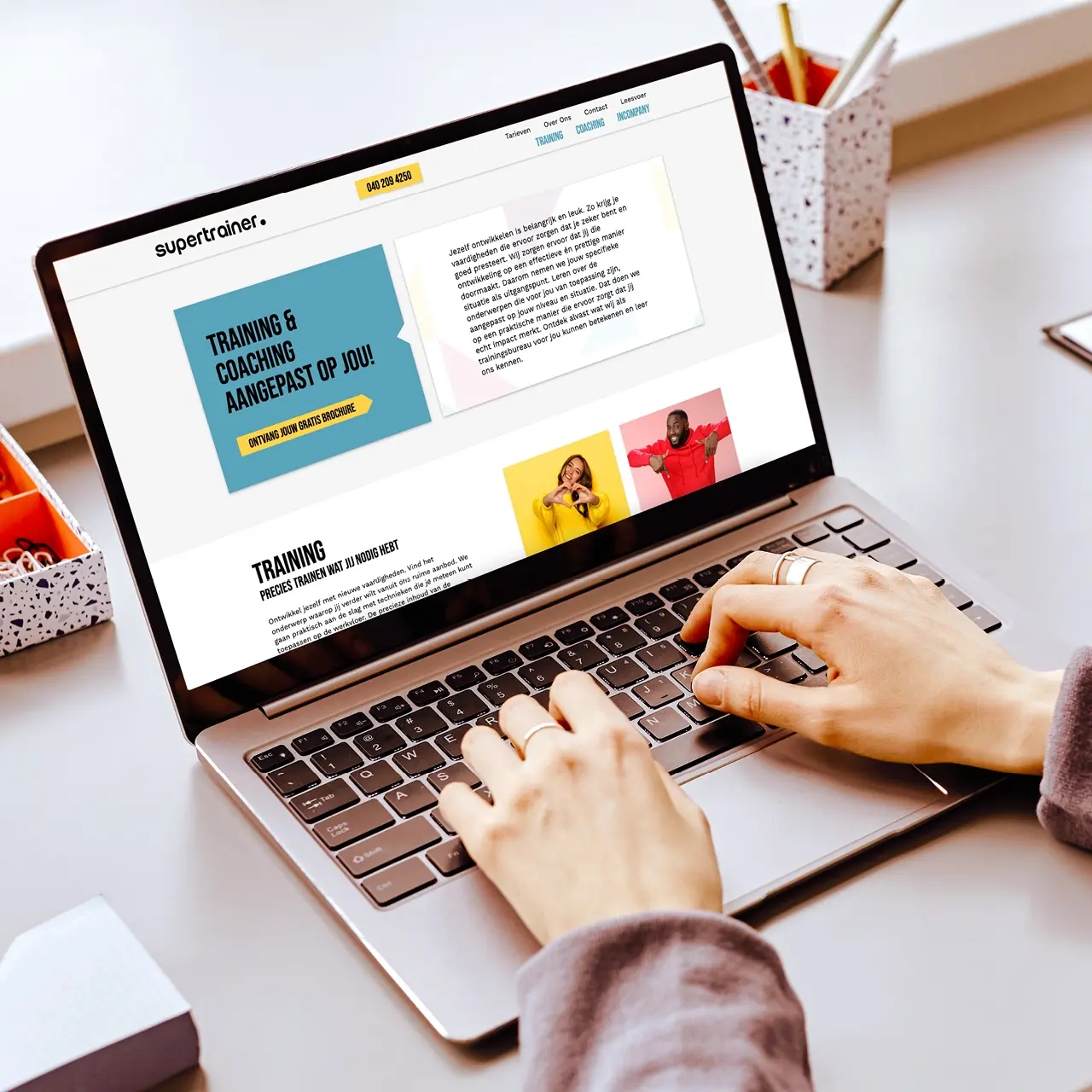 Supertrainer website design gemaakt door AllesOnline
