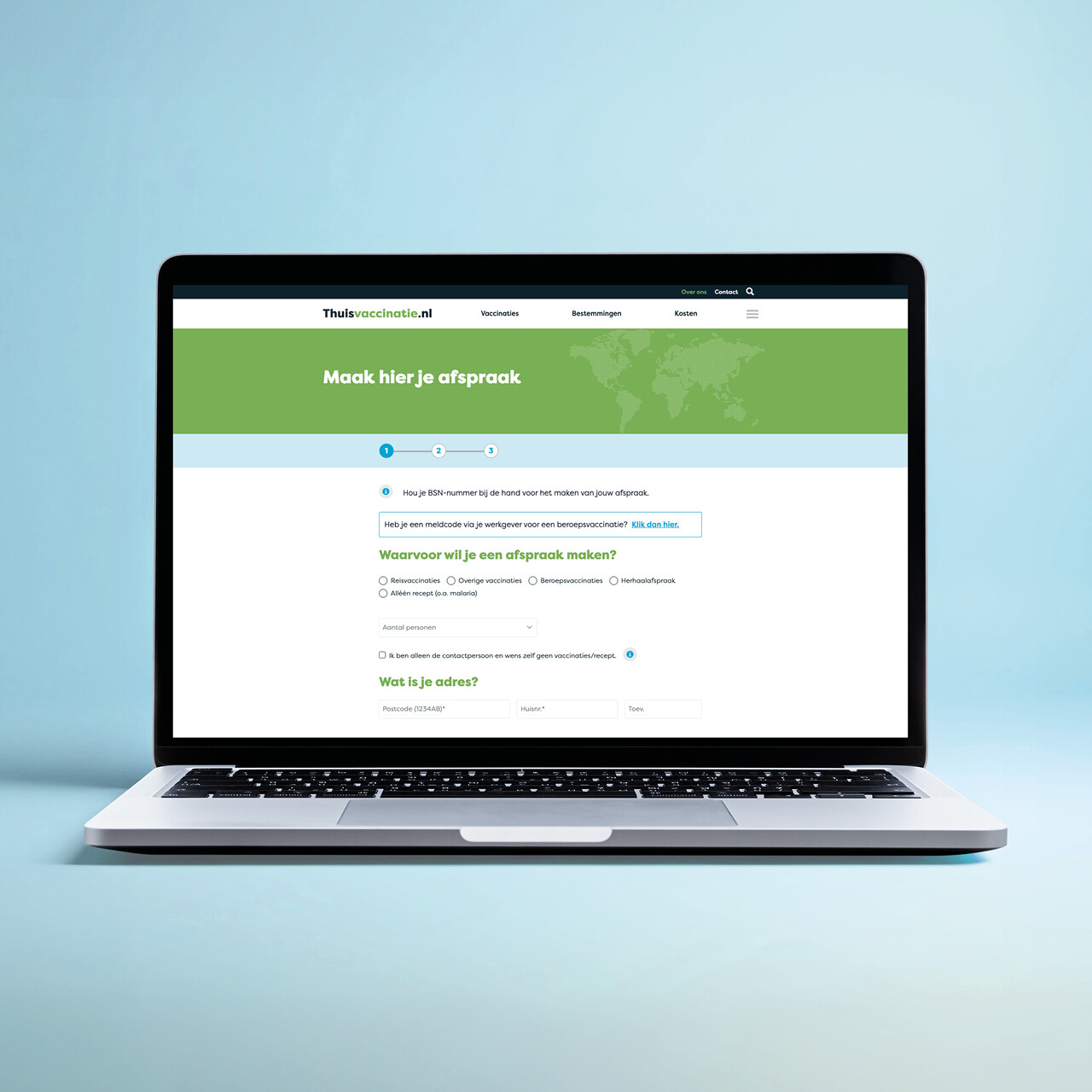 Thuisvaccinatie.nl afspraakmodule blauw