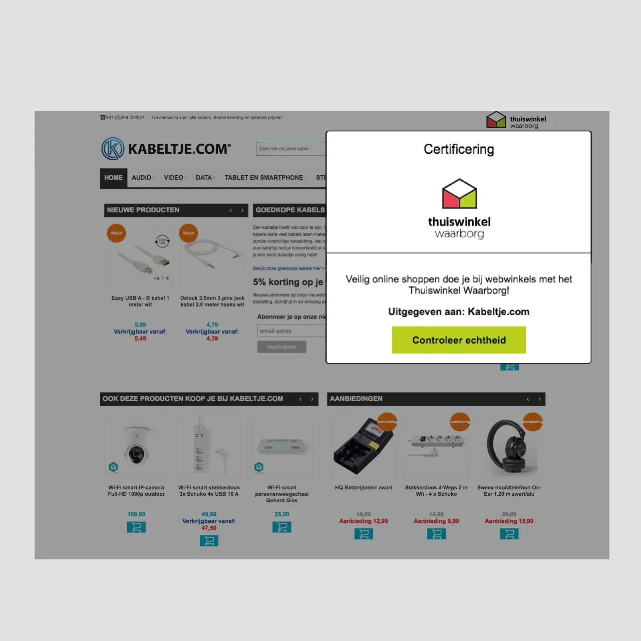 Thuiswinkel Waarborg certificaat en klantbeoordelingen webshop. Reviews worden ingeladen via een Kiyoh koppeling