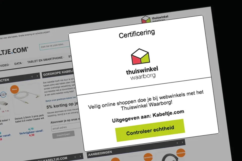 Thuiswinkel Waarborg Certificering gemaakt door AllesOnline