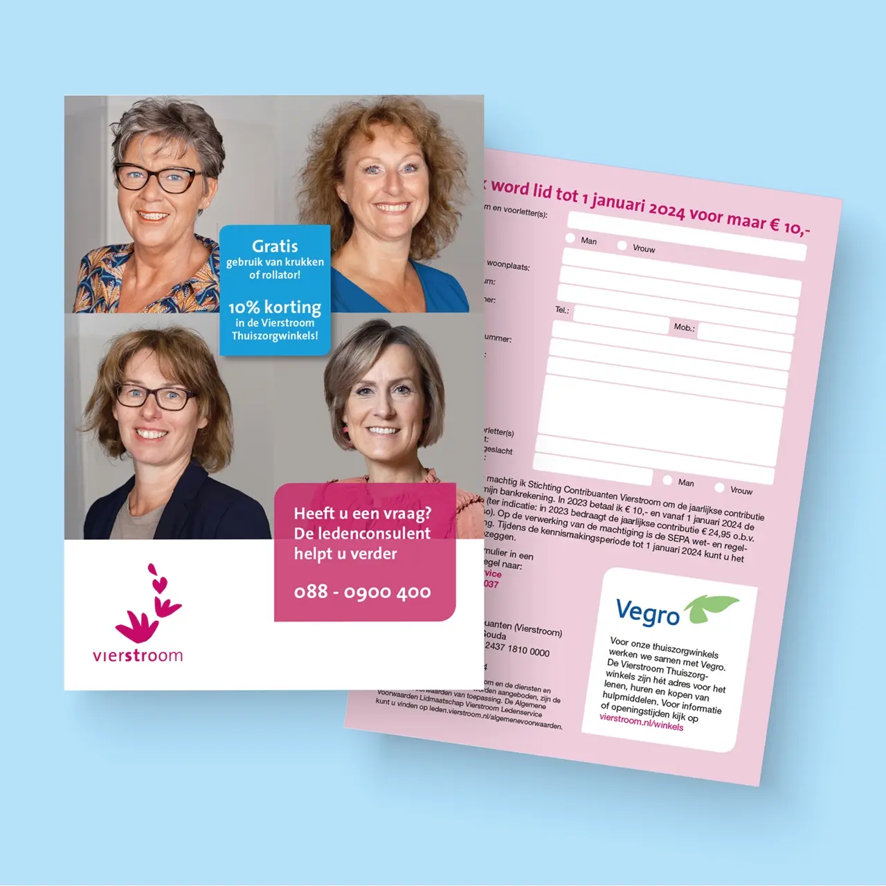 Vierstroom flyer gemaakt door AllesOnline