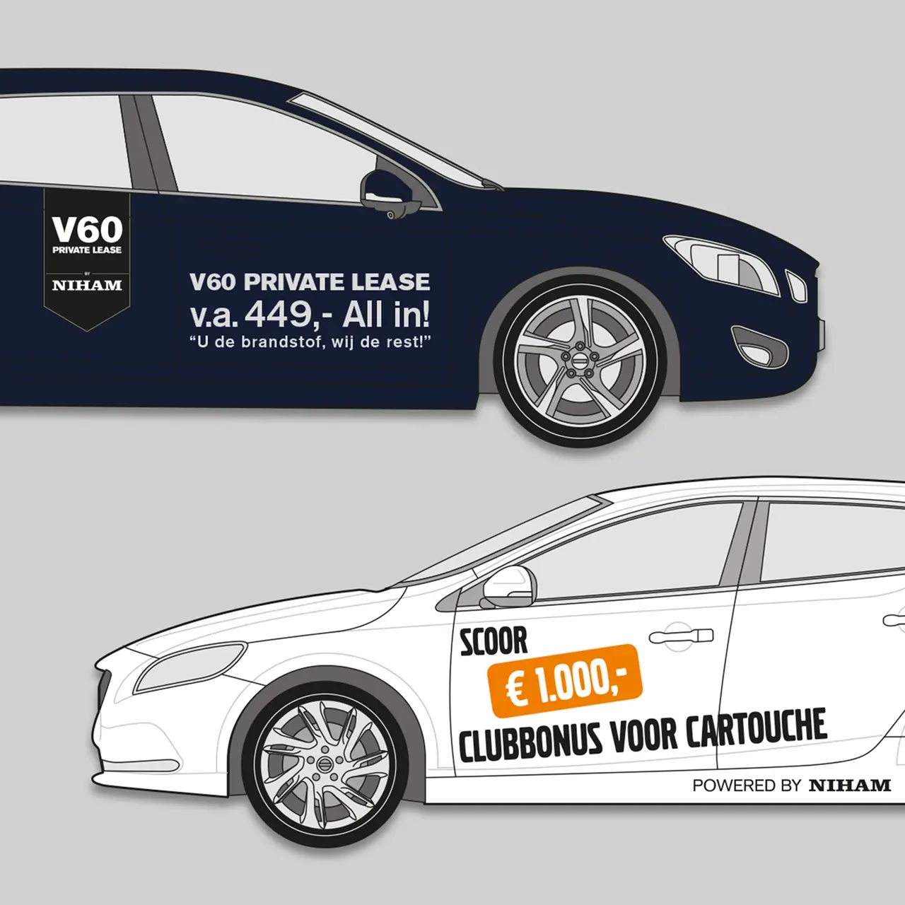 Volvo Niham autobelettering gemaakt door AllesOnline