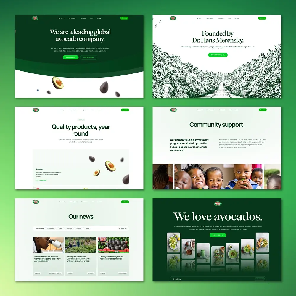 Westfalia website pagina's